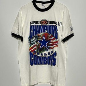 Vintage STARTER 1996 Dallas Cowboys Super Bowl XXX Champions T-Shirt NWOT Men M